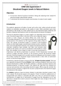 Expt#7. Dissolved Oxygen Level in Natural Waters CHEM 101