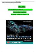 TEST BANK For Katzung's Basic and Clinical Pharmacology, 16th Edition By {Todd W. Vanderah, 2024,} Verified Chapters 1 - 66, Complete Newest Version