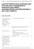 AANP FNP CERTIFICATION LATEST 2024-2025 WITH REAL EXAM COMPREHENSIVE QUESTIONS AND CORRECT ANSWERS(VERIFIED ANSWERS)| GRADED A+| GET IT 100% CORRECT!!