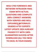 WGU C702 FORENSICS AND NETWORK INTRUSION FINAL EXAM WITH ACTUAL  QUESTIONS AND COMPLETE 100% CORRECT ANSWERS WITH VERIFIED AND WELL EXPLAINED RATIONALES GRADED A+ BY EXPERTS LATEST UPDATE 2024 ALREADY PASSED!!!!!! WITH 100% GUARANTEED SUCCESS AFTER DOWNLO