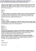 SYSTEM ADMINISTRATION AND IT INFRASTRUCTURE SERVICES  WEEK 2 NETWORK AND INFRASTRUCTURE SERVICES QUESTIONS AND ANSWERS GRADED A+