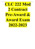 CLC 222 Mod 2 Contract Pre-Award & Award Exam 2022-2023