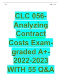 CLC 056-Analyzing Contract Costs Exam-graded A+-2022-2023 WITH 55 Q&A
