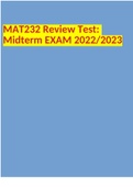 MAT232 Review Test: Midterm EXAM 2022/2023