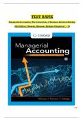 Test Bank for Managerial Accounting: The Cornerstone of Business Decision Making, 8th Edition by Mowen