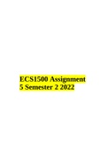 ECS1500 Assignment 5 Semester 2 2022