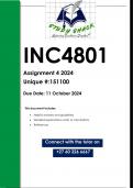 INC4801 Assignment 4 (QUALITY ANSWERS) 2024