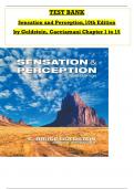 Test Bank for Sensation and Perception, 9th Edition