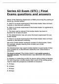 Series 63 Exam (STC) Final Exams questions and answers