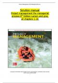 Solution manual for Project management the managerial process 8th Edition by Larson and gray  all chapters 1-16 ISBN-9781260238860