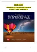 Test Bank for Fundamentals of Cost Accounting, 7th Edition by William Lanen