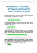 HESI EXIT MENTAL HEALTH TEST BANK 2023-2024 MENTAL HEALTH HESI EXIT TEST BANK REAL EXAM