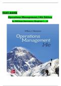 TEST BANK for Operations Management, 14th Editio by William Stevenson, Verified Chapters 1 - 19, Complete Newest Version