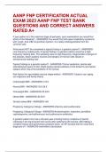 AANP FNP CERTIFICATION ACTUAL EXAM 2023 AANP FNP TEST BANK questions and answers  for exam preparation.