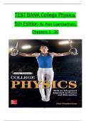 TEST BANK For College Physics, 5th Edition By Alan Giambattista, All 1-30 Chapters Covered ,Latest Edition 