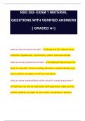 NSG 262- EXAM 1 MATERIAL QUESTIONS WITH VERIFIED ANSWERS  { GRADED A+}