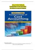 Test Bank for Fundamentals of Cost Accounting, 7th Edition by (Lanen/ Anderson/ Maher), ISBN: 9781264100842, All 18 Chapters Covered, Verified Latest Edition