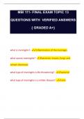 MBI 111- FINAL EXAM TOPIC 13 QUESTIONS WITH VERIFIED ANSWERS  { GRADED A+}