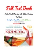 Stanhope: Public Health Nursing: Population- centered Health Care in the community 10th Edition Test Bank ISBN 9780323582247/54 UPDATED VERSION