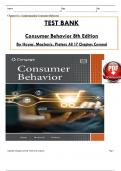 Test Bank for Consumer Behavior 8th Edition by Hoyer, MacInnis & Pieters, ISBN: 9780357721292, All 17 Chapters Covered, Verified Latest Edition