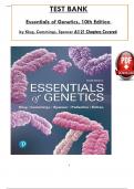 Essentials of Genetics, 10th Edition Test Bank by (Klug/ Cummings/ Spencer/ Palladino/ Killian), All 21 Chapters Covered, Verified Latest Edition