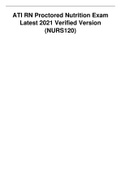 ATI RN Proctored Nutrition Exam Latest 2021 Verified Version (NURS120