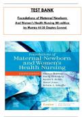 Test Bank for Foundations of Maternal-Newborn and Women's Health Nursing 8th Edition by Sharon Murray; Slone McKinney, ISBN: 9780323827386, All 28 Chapters Covered, Verified Latest Edition