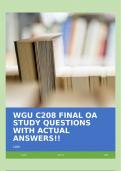 WGU C208 FINAL OA STUDY QUESTIONS WITH ACTUAL ANSWERS!!