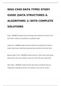 WGU C949 DATA TYPES STUDY GUIDE (DATA STRUCTURES & ALGORITHMS 1) WITH COMPLETE SOLUTIONS