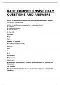 RADT COMPREHENSIVE EXAM QUESTIONS AND ANSWERS.