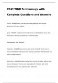 C949 WGU Terminology with Complete Questions and Answers