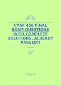 CYAF 458 FINAL EXAM QUESTIONS WITH COMPLETE SOLUTIONS, ALREADY PASSED!!