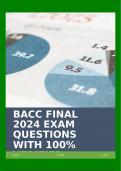 BACC FINAL 2024 EXAM QUESTIONS WITH 100% VERIFIED SOLUTIONS!!