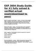 EXP 3604 Study Guide for -1 fully solved & verified actual exam(download to pass).