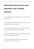 WGU C949 Data Structures And Algorithms with Complete Solutions