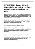 UF EXP3604 Exam 4 Study Guide fully solved & verified actual exam(download to pass).