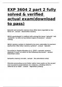 EXP 3604 2 part 2 fully solved & verified actual exam(download to pass).