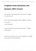 Irrigation Exam Questions and Answers 100% Correct