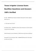 Texas Irrigator License Exam: Backflow Questions and Answers 100% Verified