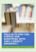 PALO ALTO EDU-160: CORTEX XDR QUESTIONS WITH 100% CORRECT ANSWERS!!