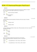 NUR 1172 Nutrition Exam 3 / NUR1172 Nutrition Exam  (UP-TO-DATE,2021-2022): Nutritional Principles 