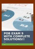 POB EXAM 9 WITH COMPLETE SOLUTIONS!!