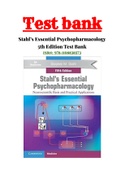 Stahl’s Essential Psychopharmacology 5th Edition Test Bank| ISBN-13: 9781108838573|With Rationals|Complete Test Bank Guide A+