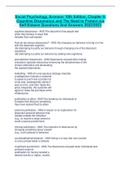 Social Psychology, Aronson 10th Edition, Chapter 6:  Cognitive Dissonance and The Need to Protect our  Self-Esteem Questions And Answers 2022/2023