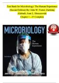 Microbiology THE HUMAN EXPERIENCE, Foster - Exam Preparation Test Bank (Downloadable Doc)