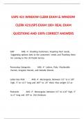 USPS 421 WINDOW CLERK EXAM & WINDOW CLERK 421USPS EXAM 100+ REAL EXAM QUESTIONS AND ANSWERS