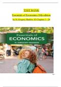 Test Bank For Essentials of Economics 10th Edition by Mankiw. All 24 Chapters Complete, Verified Edition: ISBN 9780357723166