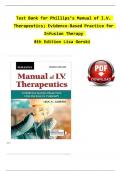 TEST BANK For Phillips’s Manual of I.V. Therapeutics; Evidence-Based Practice for Infusion Therapy 8th Edition Lisa Gorski | Complete Chapter's | 100 % Verified