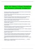 ATSC 231 Block 3 Exam Questions and Answers (Already Graded A+)