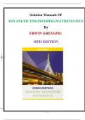 Solution Manual for Advanced Engineering  Mathematics By Erwin Kreyszig   10th Edition  .Latest Edition 